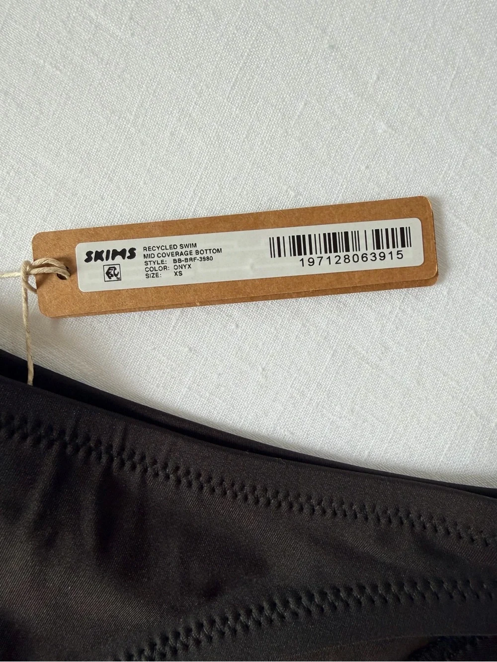 SKIMS Black Mid-Coverage Bikini Bottoms